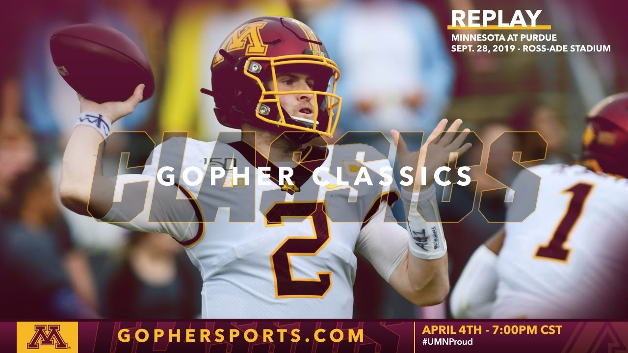 Watch Live Gopher Football Wins At Purdue 38-31 (Gopher Classics)