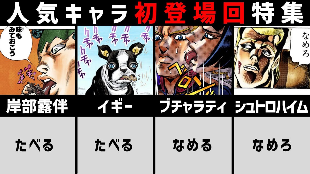 ジョジョ 人気キャラの初登場回がまるで別人 Youtube
