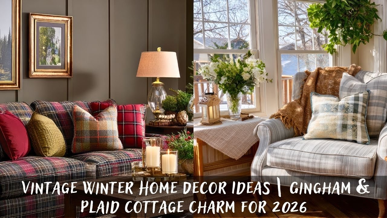 Vintage Winter Home Decor Ideas | Gingham & Plaid Cottage Charm for 2026