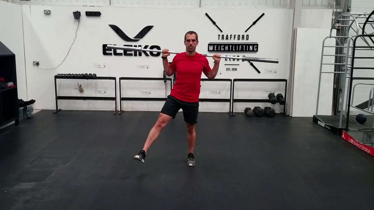 Wide walking lunges with BB back rack YouTube