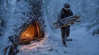 Alone in -16°C Winter Storm, Blizzard & Ice, No Tent No Sleeping Bag|2 Days Extreme Survival Camping