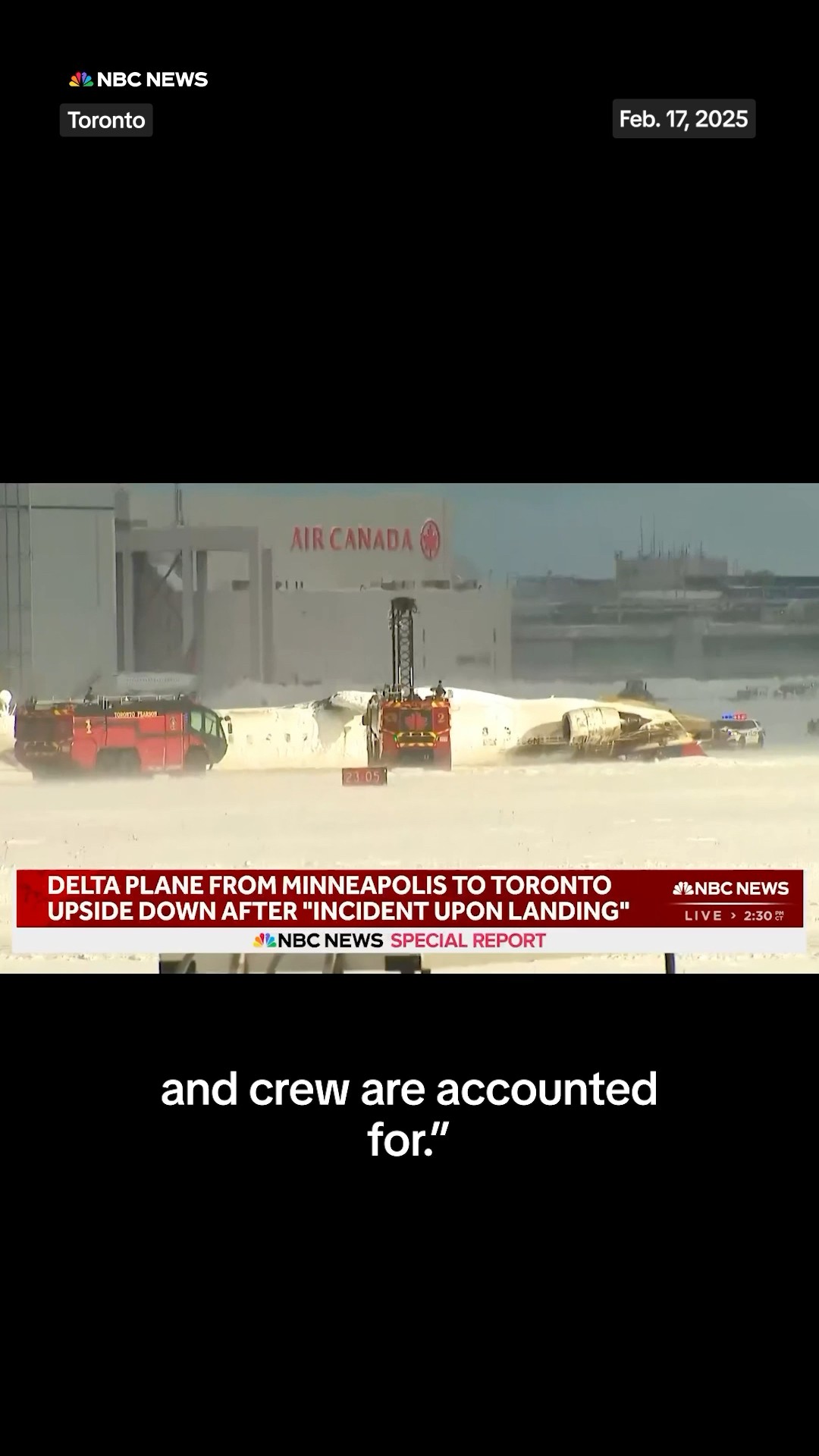 Several people injured after plane landing at Toronto overturns
