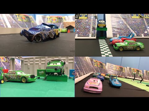 Видео: Покадровая съемка: реконструкция первой гонки автомобилей, часть 2: автомобили Disney Pixar