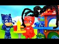 PJ Masks toys&#39; party! Catboy &amp; Owlette save Gekko from the frozen pool. Toy videos for kids.