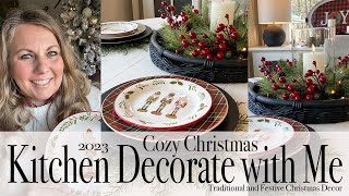2023 Christmas Kitchen Room Decorate with Me | Traditional Christmas Decor