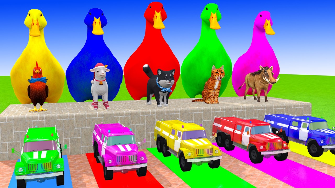 Long Slide Game With Cow Elephant Gorilla Hippopotamus Tiger 3d Animal Game Funny 3d Animals