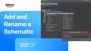Altium Training - Project Creation and Storage: Add and Rename a Schematic