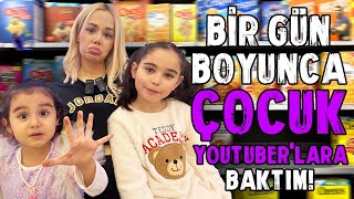 2 ÇOCUK YOUTUBER'A BAKARAK BİR GÜN GEÇİRMEK !? (Delirdim!) @OykuKarta @elifsinemtv