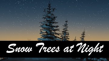Snow Trees at Night Procreate Process