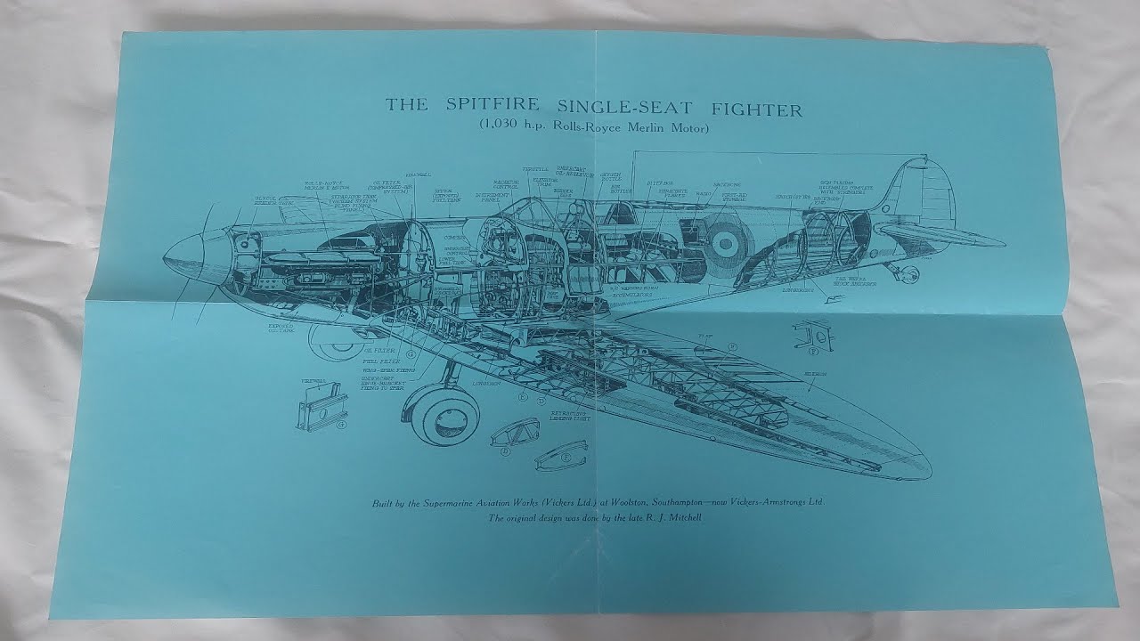 Spitfire Aircraft Cut-out Technical Poster (Davey's Antique Arms)
