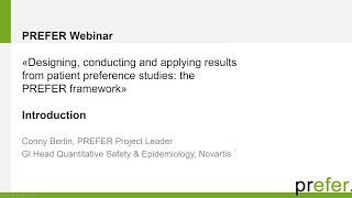 PREFER webinar on designing and applying results from patient preference studies
