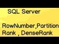 SQL Server interview question :- Explain RowNumber,Partition,Rank and DenseRank ?