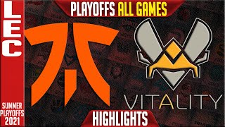 FNC vs VIT Highlights ALL GAMES | LEC Playoffs Summer 2021 Round 1 | Fnatic vs Vitality