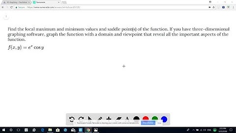 Find the local maximum and minimum values and saddle point(s) of the function. If you have three-di…