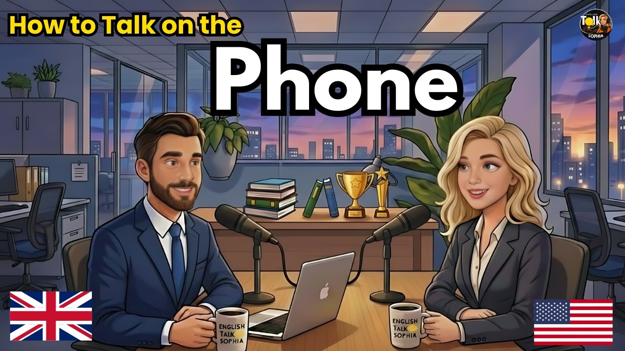 50 Essential Phrases & How to Talk on the Phone in English | English Conversation Practice