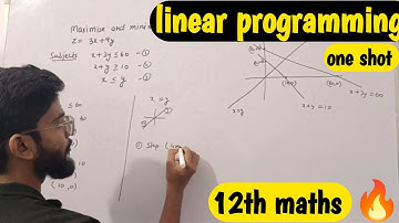 Linear programming one shot 🔥 || chapter 12 LP complete one shot || #12th #12thmathsexam 