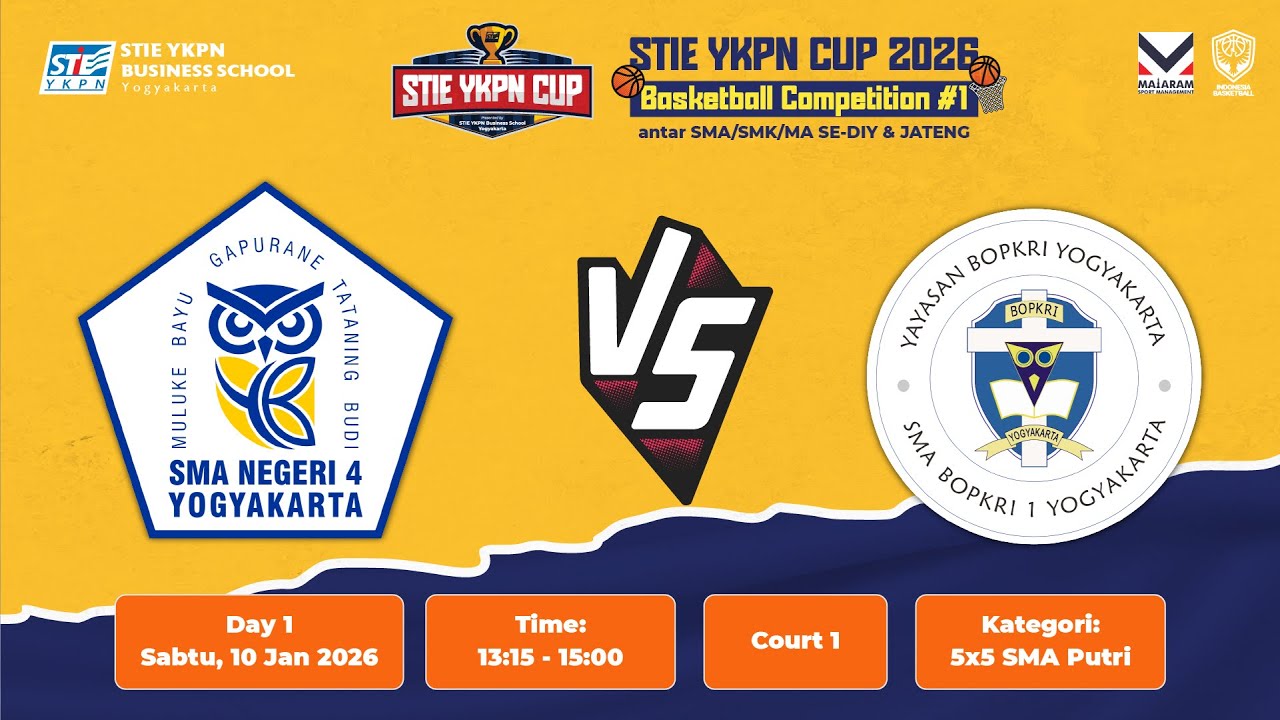 Basketball Competition #1 - SMAN 4 YK VS SMA BOPKRI 1 YK - DAY 1 GAME 4 ...