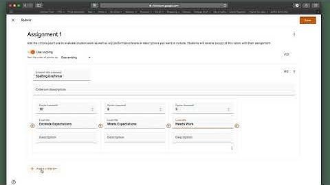 Rubrics in Google Classroom
