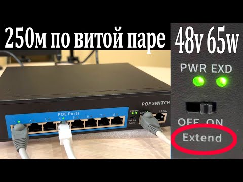 POE switch ACTIVE.250 meters over twisted pair.