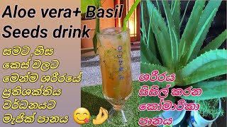 Instant Cooling Detox Drink Aloe Lemon Basil Seeds Healthy Summer Refresh