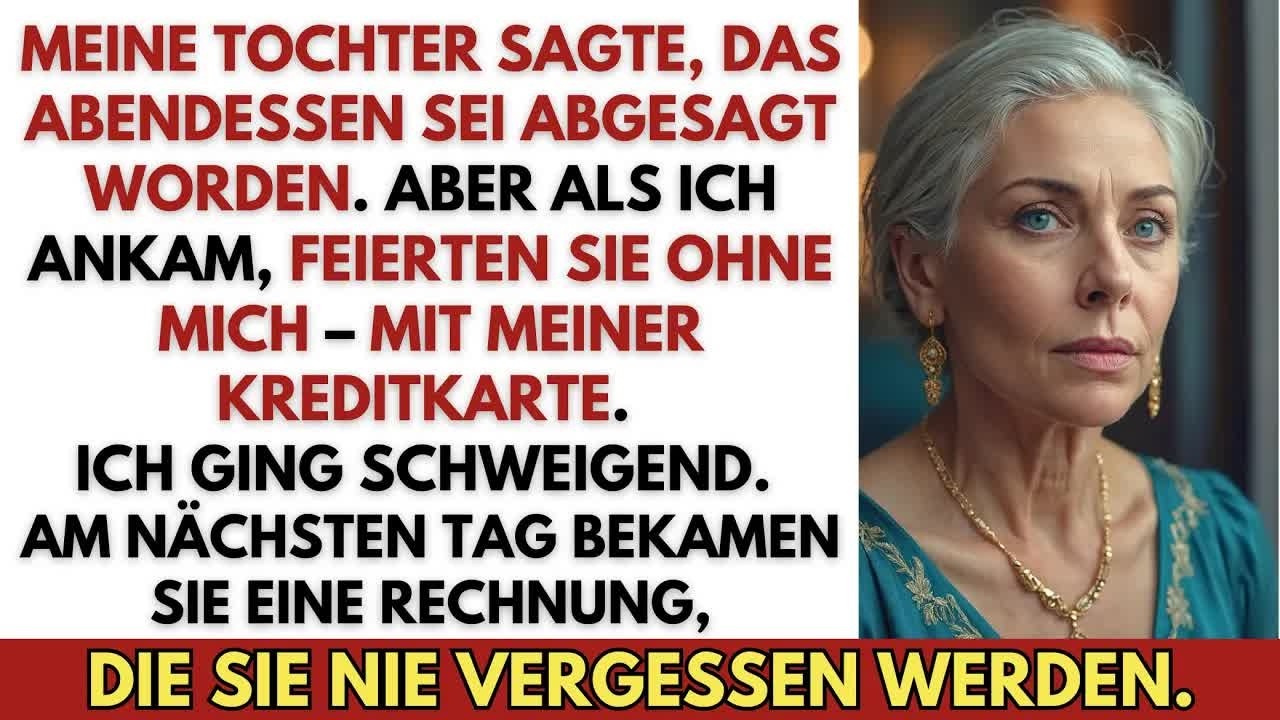 Ich stand in der Küche, als meine Tochter anrief: Lotte sei krank, das Abendessen müsse ausfallen. Eine Stunde später sah ich sie alle lachend im Restaurant – mit meiner Platinkarte, die ich ihr...