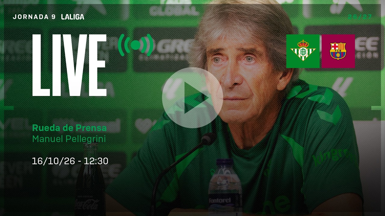 🚨 DIRECTO | Rueda de prensa de Manuel Pellegrini previa al #RealBetisBarça ⚽💚