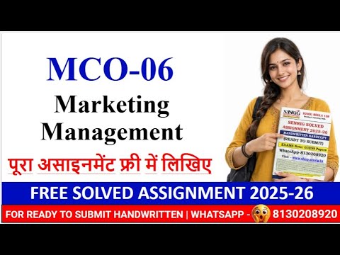 IGNOU MCO-06 Solved Assignment 2025–26 | Marketing Management | 100% ...