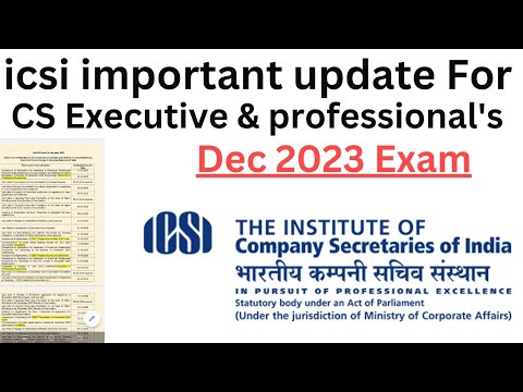 Icsi Updated Module icsi important update for all cs executive and professional students ...