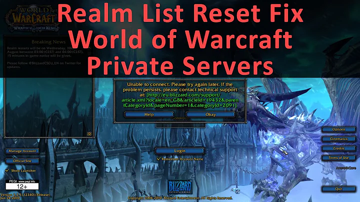 Realm List Reset Fix for World of Warcraft Private Servers (3.3.5a - other versions probably too) - DayDayNews