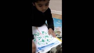 Advaits Painting With Foil And Ear Bud