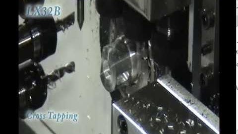 Nexturn LX-32B Swiss Lathe Demonstrates Facing/Front ID/Turning/Cross Endmilling & Tapping and more