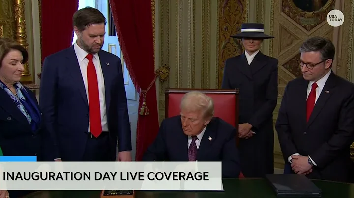Donald Trump signs first documents as president after inauguration