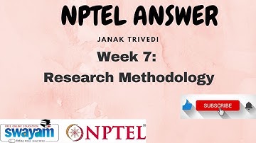 Research Methodology: NPTEL Answer: Week 7 Answer #assignment #nptel  #research #methodology