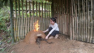 REWIND TIME LAPSE: START to FINISH Alone Building Bamboo House - BUILD LOG CABIN BAMBOO Journey