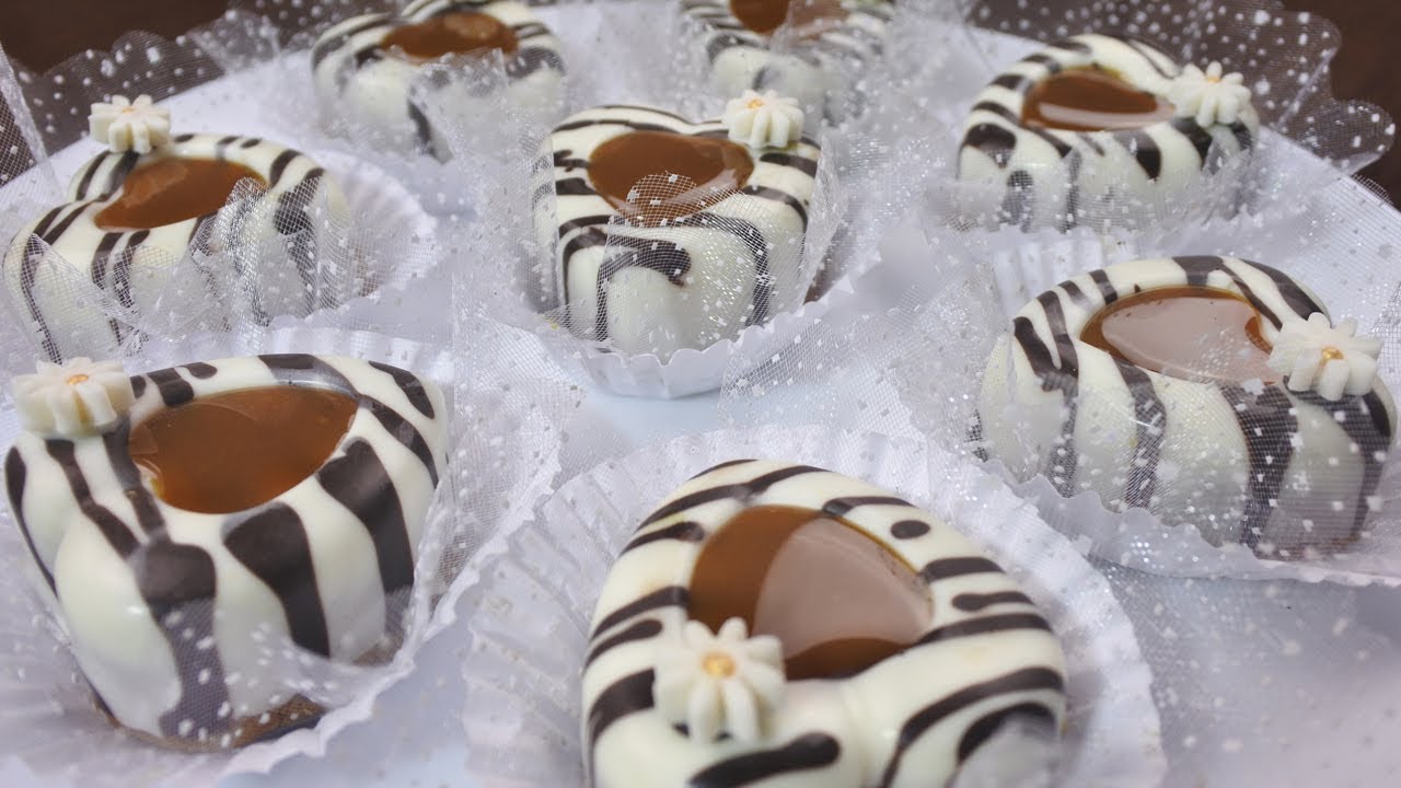 حلويات راقية سهلة وإقتصادية حلوة القلوب الرخامية بالكراميل بنة وشكل هايل - حلويات طبخات ياسمين