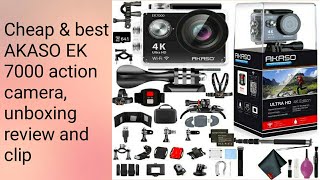 Akaso EK7000 4K Action Camera I Unboxing &amp; Review with Clips 1080p 30fps 12/8MP 4K Shot Clip I