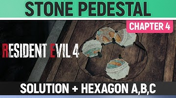 Resident Evil 4 - Stone Pedestal Puzzle Solution + Hexagon Piece A, B, C Location