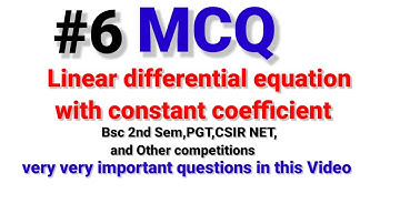 MCQ Multiple choice questions Linear Differential equation with constant coefficient