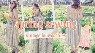 COZY SEWING VLOG 🧵🪡🌷 Fabric Shopping & Sewing a Spring Dress