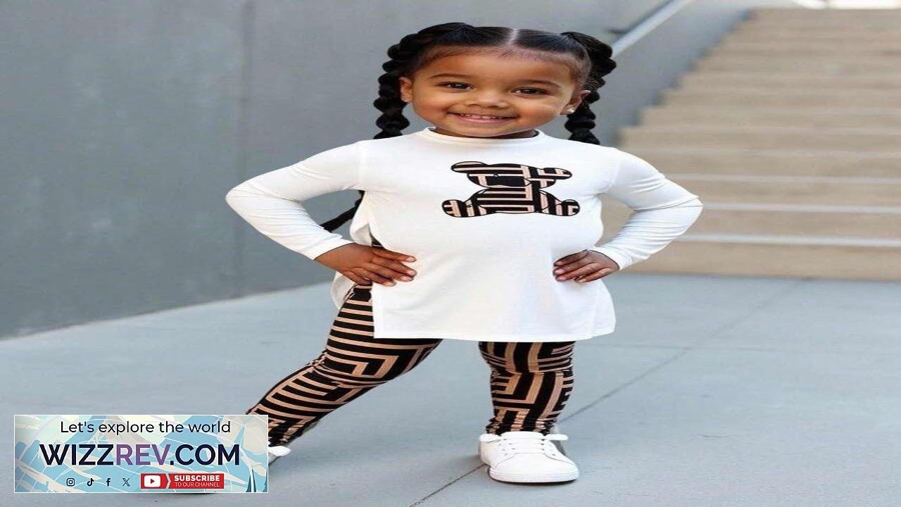 Вязаная повседневная блузка TaviRue для девочки с длинными рукавами и принтом в виде медведя и ге...