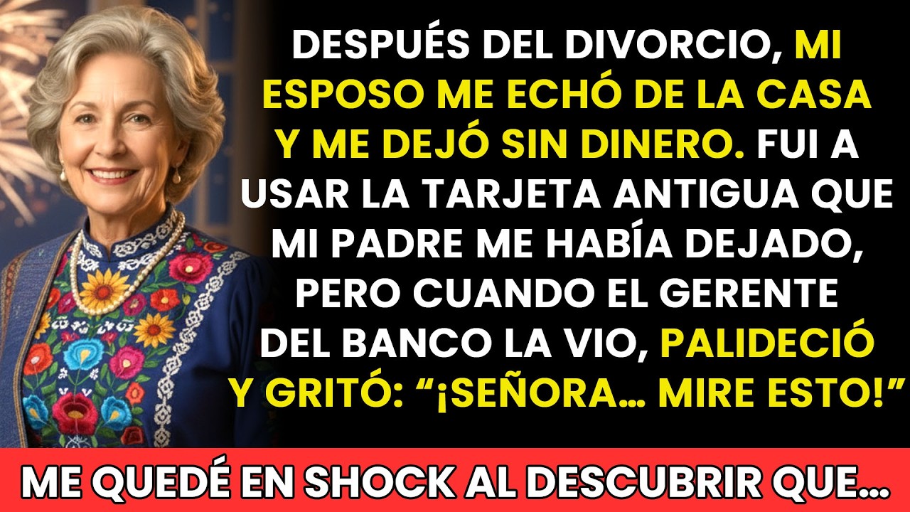 Mi esposo me echó de la casa. Usé la tarjeta vieja de mi padre y el gerente gritó: “¡Rápido, mire!”