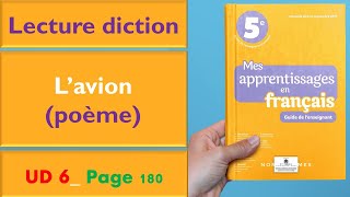 Lecture diction _ L'avion _ UD6 _ Mes apprentissages en français _P 180