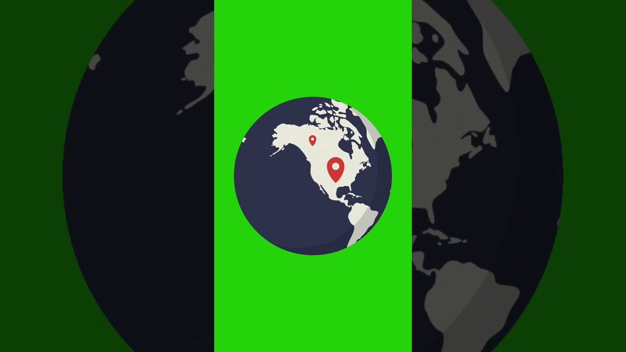 Free globe animation on green screen HD 4K 