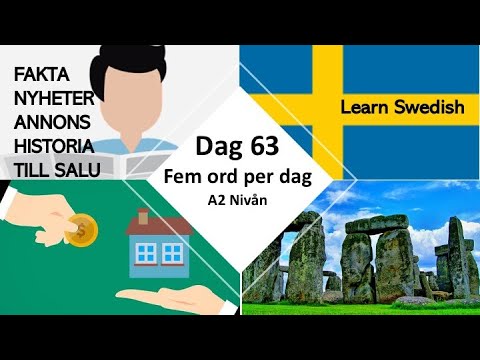 Mokykis švedų kalbos - 63 diena - Penki žodžiai per dieną - A2 CEFR