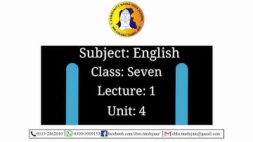 4th Unit 1st Lecture Class 7 English-AFAQ