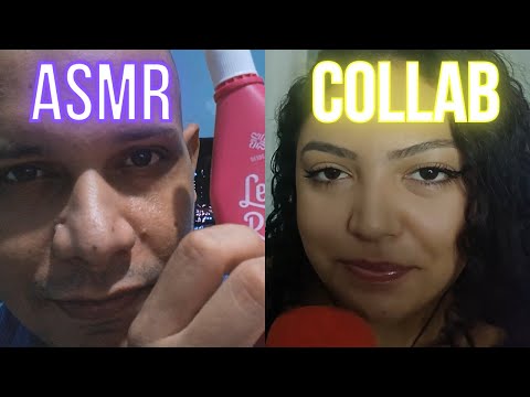 ASMR CASEIRO LIMPEZA DE PELE E SONS DE BOCA - COLLAB @ParanhosASMR
