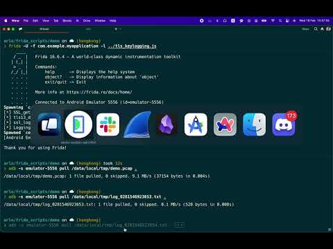 Demo: extract TLS secrets from Android apps using Frida & Wireshark
