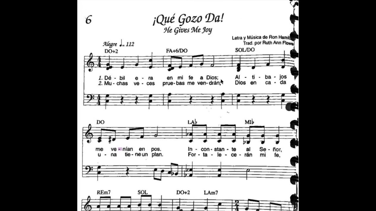 qué gozo da, transcripción.