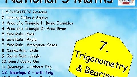 7.12 Trigonometry & Bearings 12: Bearings 2 - With Trig - National 5 Maths Lessons - @MrThomasMaths