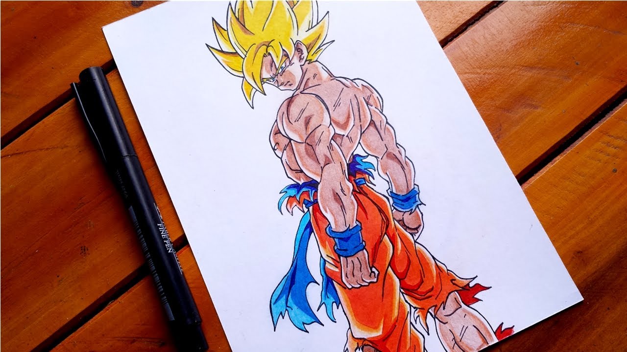 COMO DESENHAR GOKU SSGSS - FÁCIL #goku #dragonball #desenho